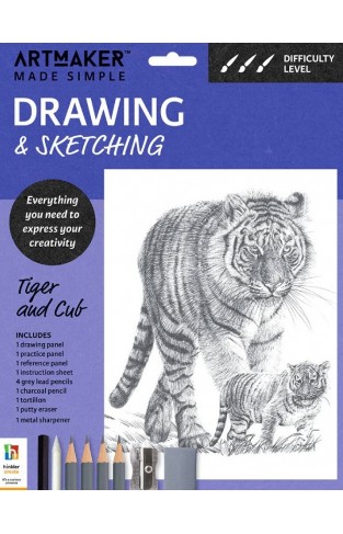 Art Maker Made Simple Drawing & Sketching Kit: Tiger and Cub